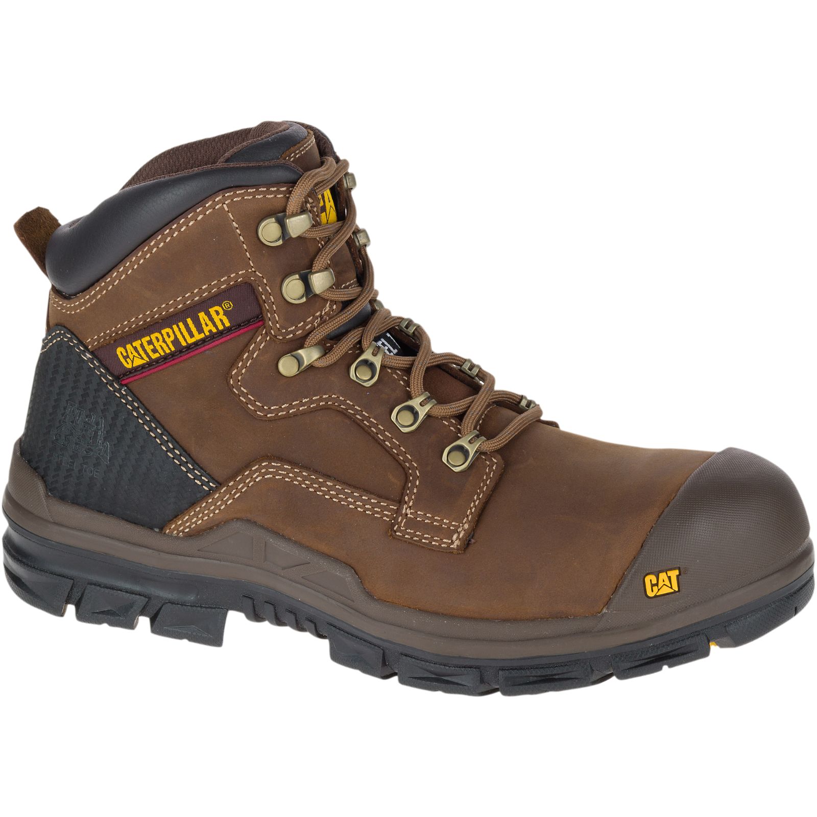 Caterpillar Boots Online - Caterpillar Bearing S3 Water Resistant Hro Src Steel Toe Mens Work Boots Brown (067851-LUR)
